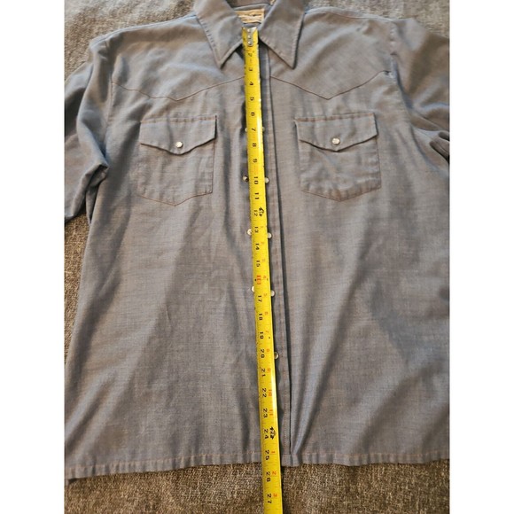 Vintage Le Chevron Western Pearl Snap Shirt M Large Button Up Dagger Collar Knit - Picture 11 of 11